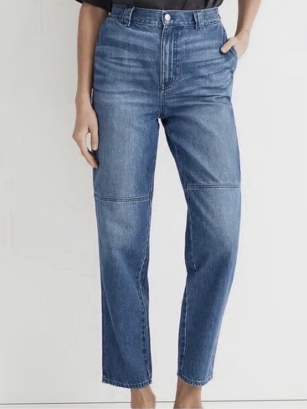 Madewell Sz 28 High-Rise Tapered Jeans in Ventnor Wash Pleat Edition